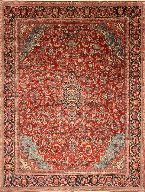 Mahal Blue Hand Knotted 112 X 147 Area Rug 250-30438 Image 0