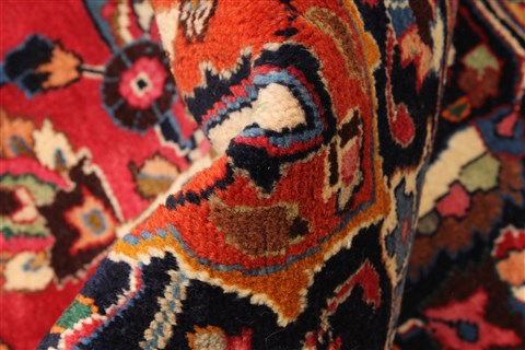 Mashad Red Hand Knotted 118 X 146 Area Rug 250-30439 Image 14