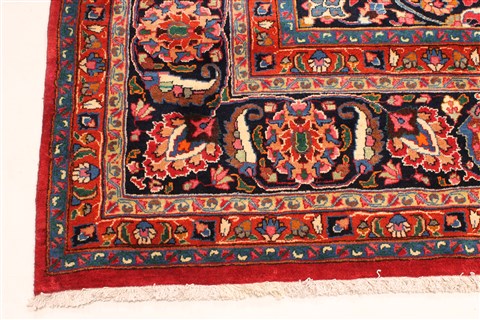 Mashad Red Hand Knotted 118 X 146 Area Rug 250-30439 Image 15