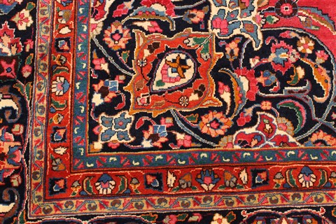 Mashad Red Hand Knotted 118 X 146 Area Rug 250-30439 Image 3