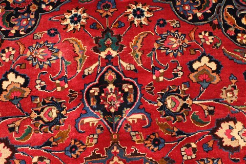 Mashad Red Hand Knotted 118 X 146 Area Rug 250-30439 Image 4