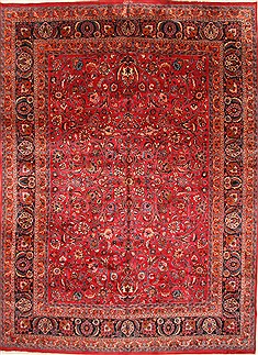 Mashad Beige Hand Knotted 10'11" X 15'2"  Area Rug 250-30440