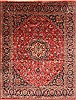 Mashad Red Hand Knotted 112 X 146  Area Rug 250-30441 Thumb 0