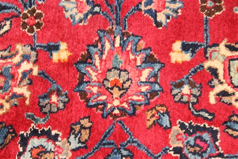 Mashad Red Hand Knotted 116 X 165 Area Rug 250-30442 Image 13