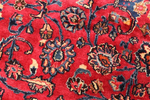 Mashad Red Hand Knotted 116 X 165 Area Rug 250-30442 Image 4
