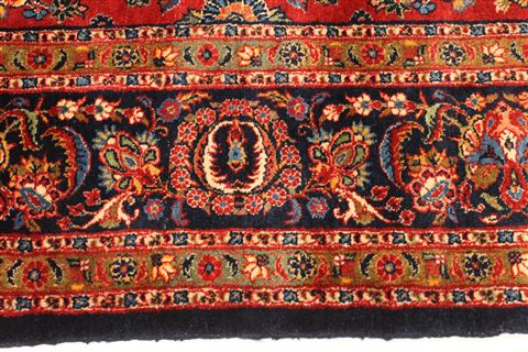 Kashan Red Hand Knotted 90 X 180 Area Rug 250-30447 Image 2