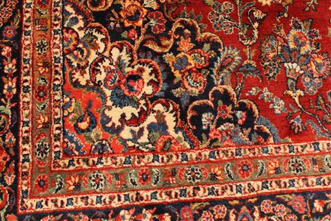 Kashan Red Hand Knotted 90 X 180 Area Rug 250-30447 Image 3