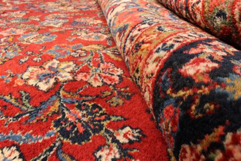 Kashan Red Hand Knotted 90 X 180 Area Rug 250-30447 Image 9
