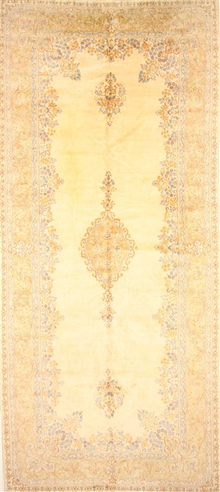 Kerman Beige Hand Knotted 90 X 201 Area Rug 250-30449 Image 0