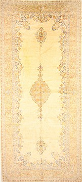Persian Kerman Beige Rectangle Odd Size Wool Carpet 30449