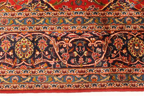 Kashan Red Hand Knotted 910 X 156  Area Rug 250-30451 Image 1