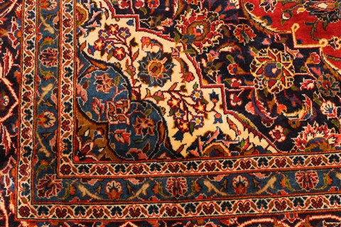 Kashan Red Hand Knotted 910 X 156  Area Rug 250-30451 Image 2