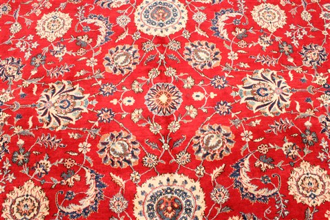 Kashan Beige Hand Knotted 1010 X 144  Area Rug 250-30458 Image 1