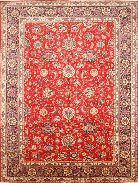 Kashan Beige Hand Knotted 1010 X 144  Area Rug 250-30458 Image 0