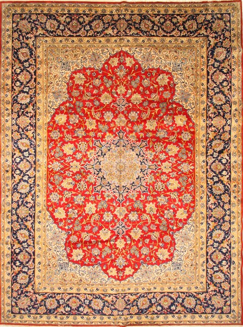 Najaf-abad Red Hand Knotted 124 X 168 Area Rug 250-30460 Image 0
