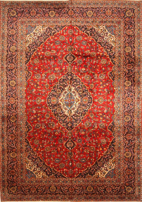 Kashan Red Hand Knotted 114 X 161  Area Rug 250-30461 Image 0
