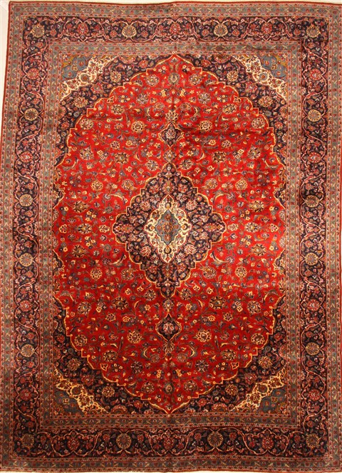 Kashan Red Hand Knotted 117 X 165  Area Rug 250-30462 Image 0