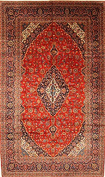 Kashan Red Hand Knotted 9'9" X 16'9"  Area Rug 250-30463
