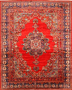 Persian Lilihan Green Rectangle 12x15 ft Wool Carpet 30464