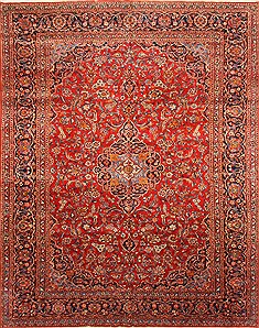 Kashan Red Hand Knotted 10'7" X 13'7"  Area Rug 250-30465