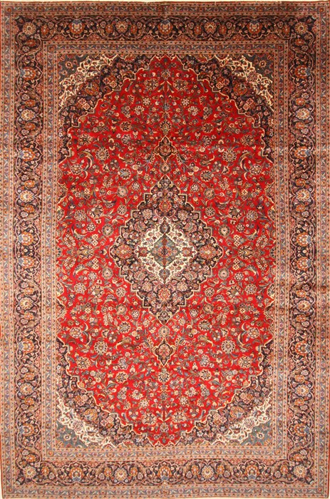 Kashan Red Hand Knotted 113 X 172  Area Rug 250-30466 Image 0