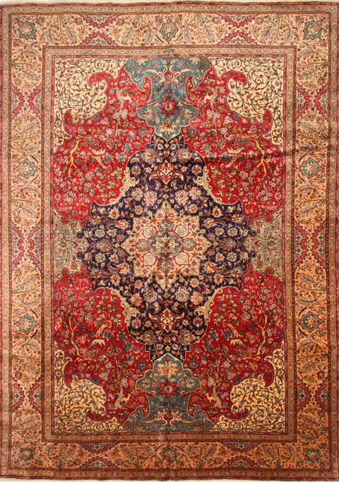 Tabriz Blue Hand Knotted 116 X 165 Area Rug 250-30473 Image 0