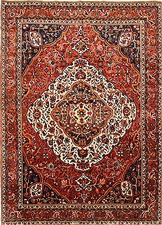 Persian Bakhtiar Beige Rectangle 10x14 ft Wool Carpet 30474