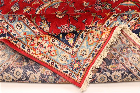 Yazd Red Hand Knotted 118 X 159 Area Rug 250-30477 Image 1