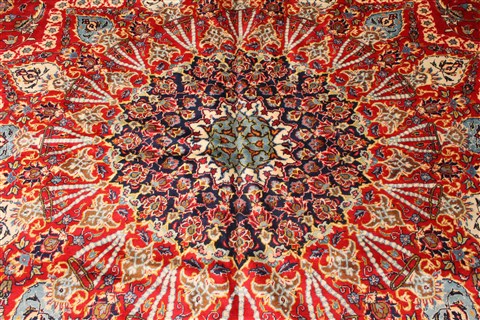 Yazd Red Hand Knotted 118 X 159 Area Rug 250-30477 Image 7