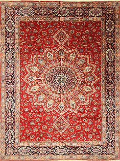 Persian Yazd Red Rectangle 12x15 ft Wool Carpet 30477