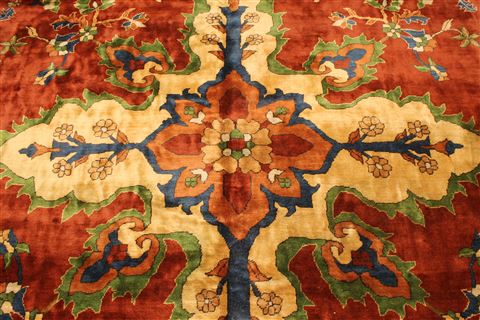 Tabriz Beige Hand Knotted 134 X 157  Area Rug 250-30479 Image 1