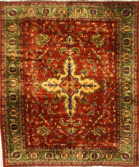 Tabriz Beige Hand Knotted 134 X 157  Area Rug 250-30479 Image 0
