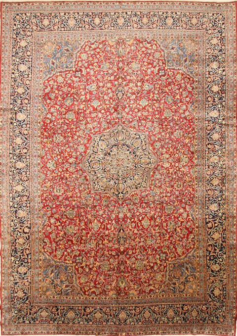 Mahal Blue Hand Knotted 119 X 166  Area Rug 250-30480 Image 0