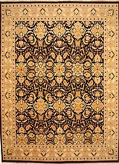 Indian Agra Beige Rectangle 13x20 ft and Larger Wool Carpet 30481