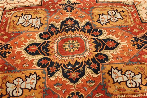 Serapi Beige Hand Knotted 139 X 159 Area Rug 250-30484 Image 8