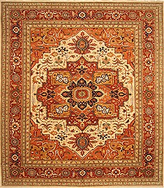 Serapi Beige Hand Knotted 13'9" X 15'9"  Area Rug 250-30484