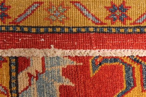 Kazak Orange Hand Knotted 129 X 169 Area Rug 250-30487 Image 10