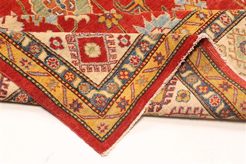 Kazak Orange Hand Knotted 129 X 169 Area Rug 250-30487 Image 12
