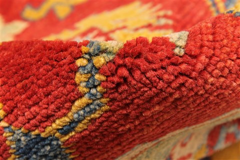 Kazak Orange Hand Knotted 129 X 169 Area Rug 250-30487 Image 2