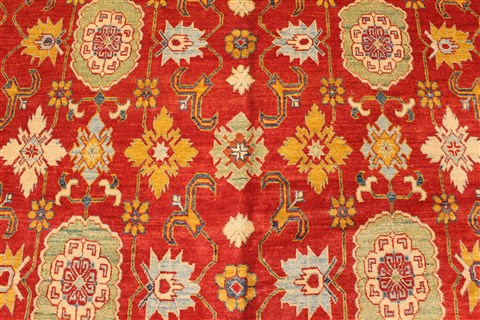 Kazak Orange Hand Knotted 129 X 169 Area Rug 250-30487 Image 6