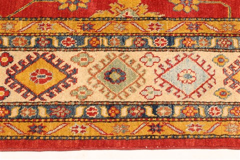 Kazak Orange Hand Knotted 129 X 169 Area Rug 250-30487 Image 7