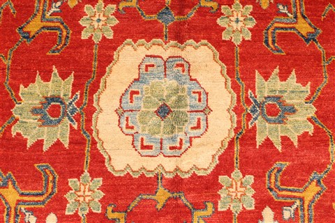 Kazak Orange Hand Knotted 129 X 169 Area Rug 250-30487 Image 8