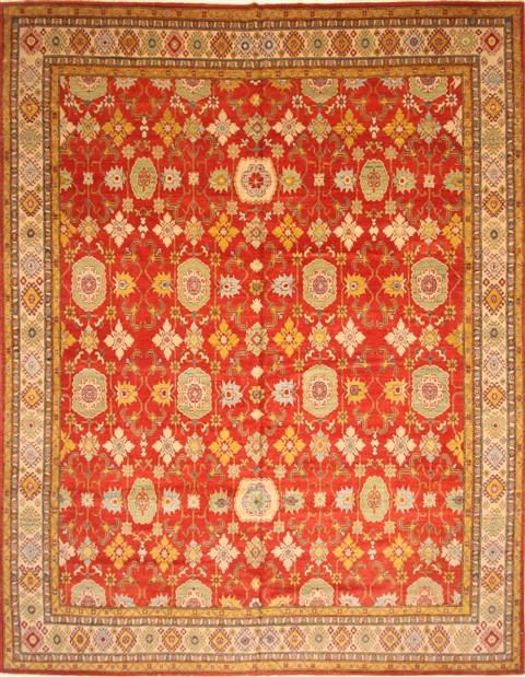 Kazak Orange Hand Knotted 129 X 169 Area Rug 250-30487 Image 0