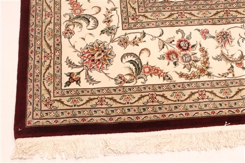 Tabriz Beige Hand Knotted 120 X 150 Area Rug 250-30489 Image 12