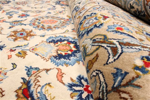 Kashan Blue Hand Knotted 126 X 171 Area Rug 250-30490 Image 7