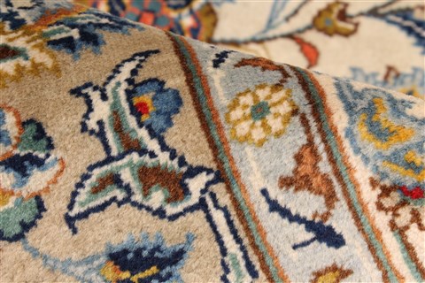 Kashan Blue Hand Knotted 126 X 171 Area Rug 250-30490 Image 9