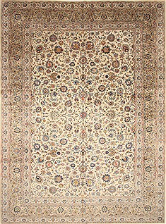 Kashan Blue Hand Knotted 12'6" X 17'1"  Area Rug 250-30490