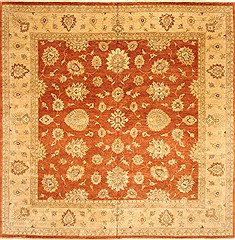 Indian Ziegler Beige Square 9 ft and Larger Wool Carpet 30493
