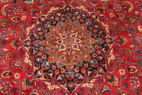 Khorasan Red Square Hand Knotted 118 X 131 Area Rug 250-30496 Image 1