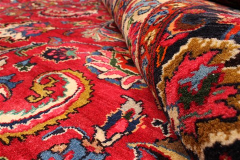 Khorasan Red Square Hand Knotted 118 X 131 Area Rug 250-30496 Image 8